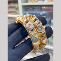 Hira Collections Premium Pota Stone And Pearl Meenakari Openable Bangles Set
