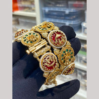 Hira Collections Premium Pota Stone And Pearl Openable Bangles Set