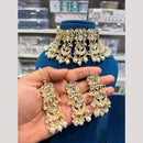 Hira Collections Premium Kundan Stone And Pearl Meenakari Choker Necklace Set