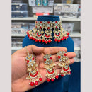 Hira Collections Premium Kundan Stone And Pearl Meenakari Choker Necklace Set