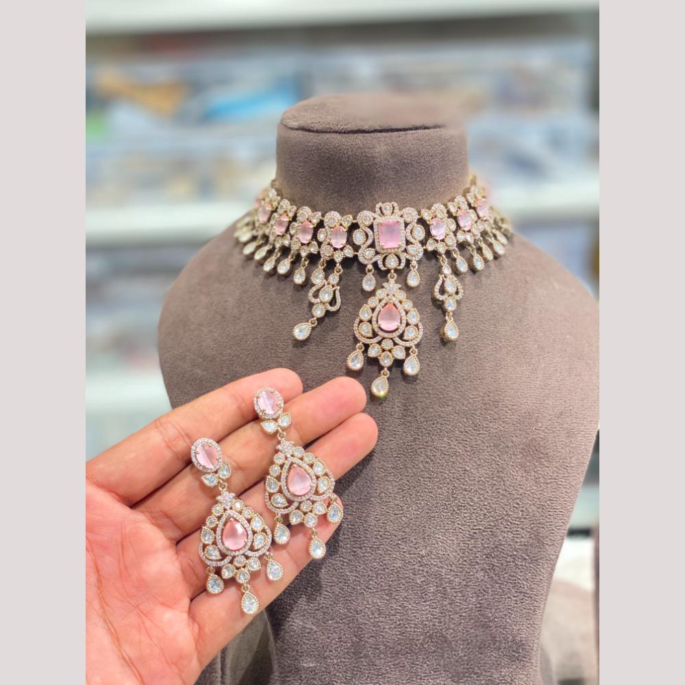Hira Collections Designer Polki Kundan Stone Choker Necklace Set for Women