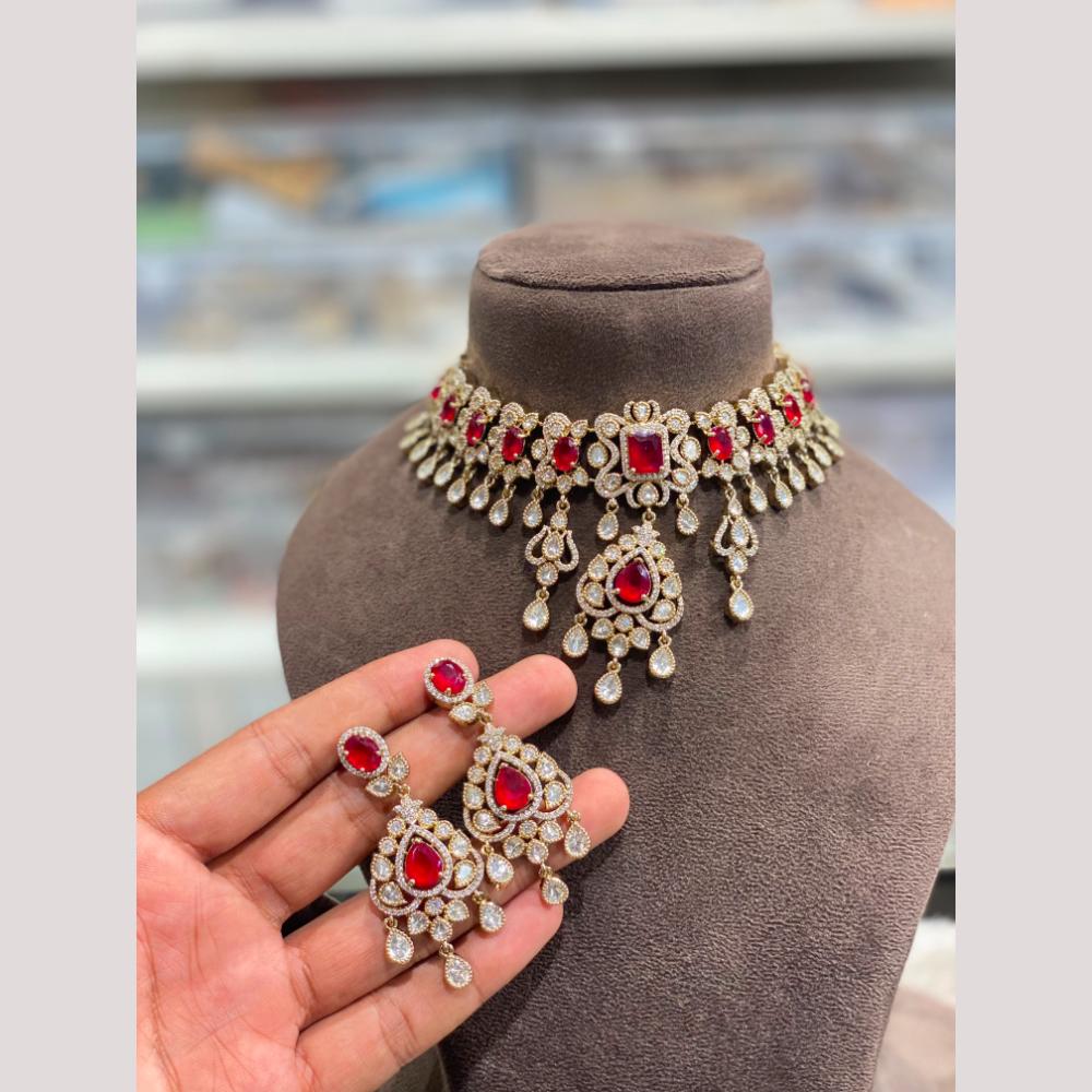 Hira Collections Designer Polki Kundan Stone Choker Necklace Set for Women