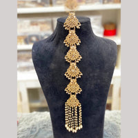 Hira Collections Gorgeous Crystal Stone And Pearl Hair Choti Wedding & Festive Look  