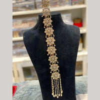 Hira Collections Royal Kundan Stone And Pearl Hair Choti for Bridal Look