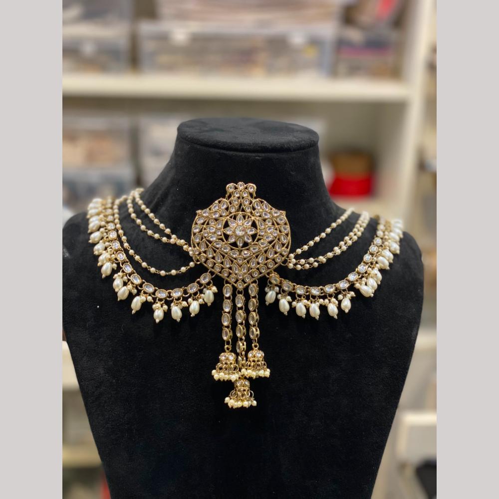 Hira Collections Royal Kundan Stone And Pearl Hair Accessories for Women