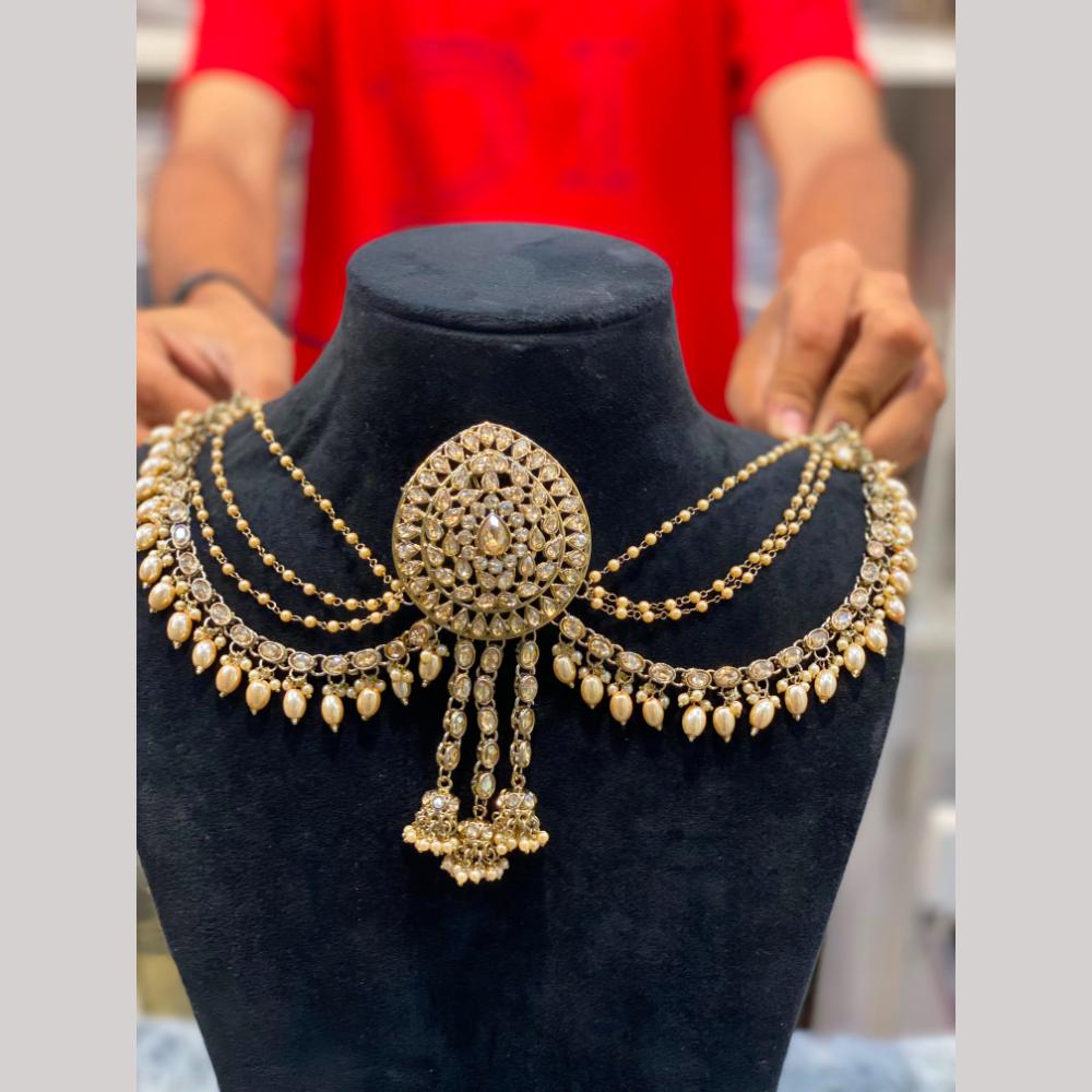Hira Collections Royal Austrian Stone And Pearl Hair Accessories for Women