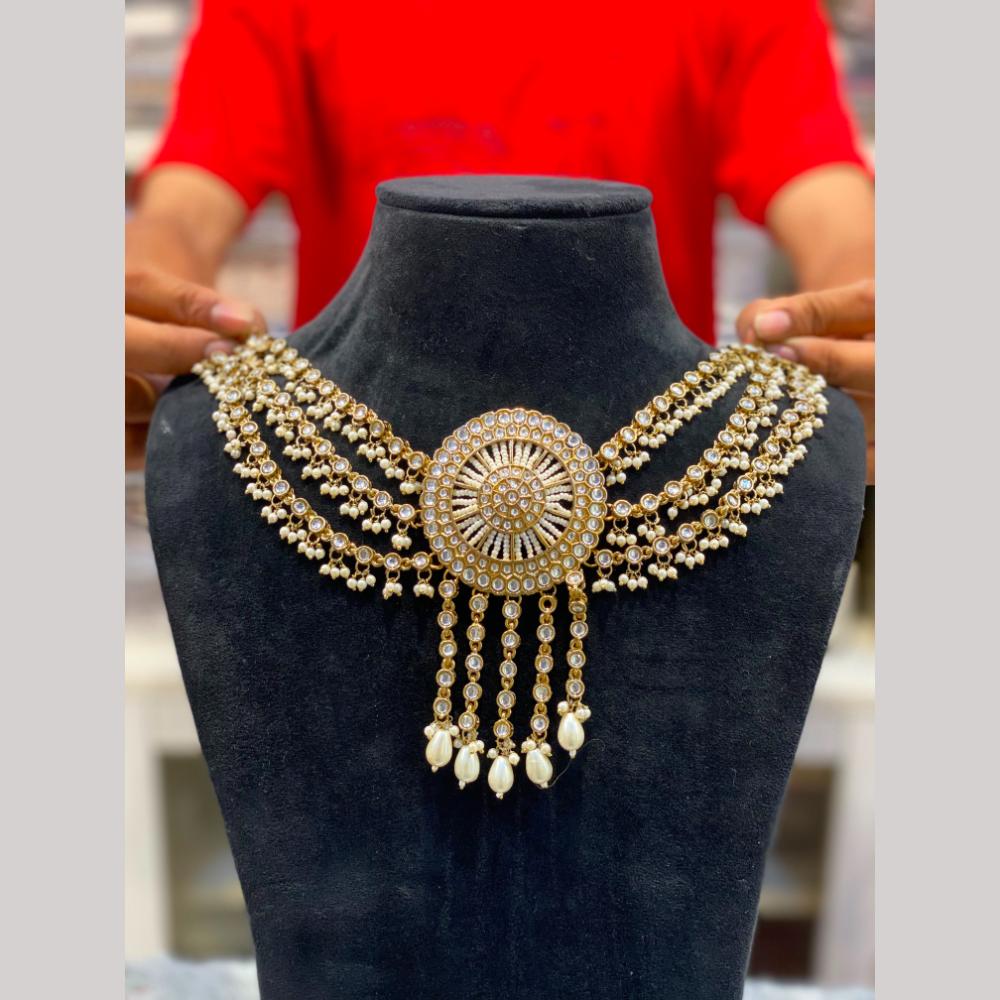 Hira Collections Royal Kundan Stone And Pearl Hair Accessories for Women