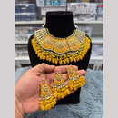 Hira Collections Luxury Kundan Stone Pearl And Beads Meenakari Choker Necklace Set