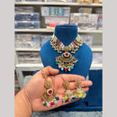 Hira Collections Wedding Wear Crystal Stone And Pearl Beautiful Necklace Set