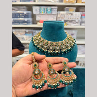 Hira Collections Wedding Wear Kundan Stone Beads And Pearl Necklace Set