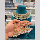 Hira Collections Wedding Wear Kundan Stone Beads And Pearl Necklace Set