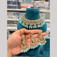 Hira Collections Wedding Wear Kundan Stone Beads And Pearl Necklace Set