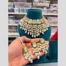 Hira Collections Luxury Kundan Stone Pearl And Beads Meenakari Choker Necklace Set