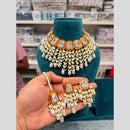 Hira Collections Luxury Kundan Stone Pearl And Beads Meenakari Choker Necklace Set