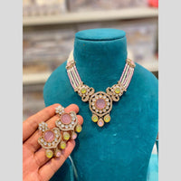 Hira Collections Wedding Wear Polki Kundan Stone And Pearl Necklace Set
