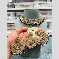 Hira Collections Wedding Wear Crystal Stone And Pearl Choker Necklace Set