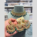 Hira Collections Wedding Wear Crystal Stone And Pearl Choker Necklace Set