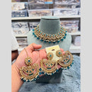 Hira Collections Wedding Wear Crystal Stone And Pearl Choker Necklace Set