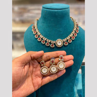 Hira Collections Royal Pota Stone Choker Necklace Set