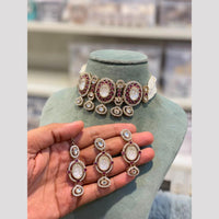 Hira Collections Royal Pota Stone And Pearl Choker Necklace Set