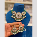 Hira Collections Royal Pota Stone And Pearl Choker Necklace Set