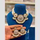 Hira Collections Royal Pota Stone And Pearl Choker Necklace Set