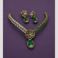 Hira Collections Elegant Austrian Stone Floral Necklace Set