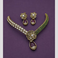 Hira Collections Elegant Austrian Stone Floral Necklace Set