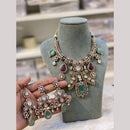 Hira Collections Royal Polki Kundan Stone Designer Necklace Set