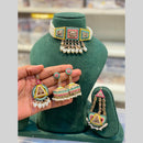 Hira Collections Beautiful Crystal Stone And Beads Choker Necklace Set