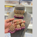 Hira Collections Beautiful Crystal Stone And Beads Choker Necklace Set