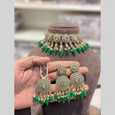 Hira Collections Beautiful Crystal Stone And Pearl Choker Necklace Set