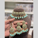 Hira Collections Beautiful Crystal Stone And Pearl Choker Necklace Set