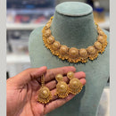 Hira Collections Traditional Gold Finish Pearl Choker Necklace Jewellery Set  