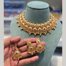 Hira Collections Beautiful Pota Stone And Pearl Choker Necklace Set