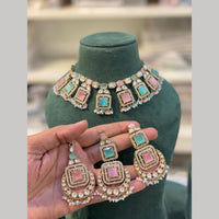 Hira Collections Designer Polki Kundan Stone And Pearl Choker Necklace Set