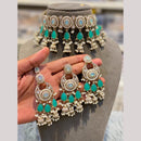 Hira Collections Designer Kundan Stone And Pearl Choker Necklace Set