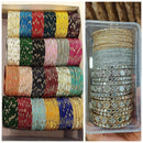 Hira Collections Fashionable Mirror And Austrian Stone Bangles Set