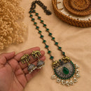 Hira Collections 2 Tone Gorgeous Pota Stone And Pearl Necklace Set