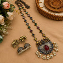 Hira Collections 2 Tone Gorgeous Pota Stone And Pearl Necklace Set
