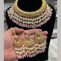 Hira Collections Royal Pota Stone And Pearl Stylish Choker Neckalce Set