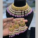 Hira Collections Royal Pota Stone And Pearl Stylish Choker Neckalce Set
