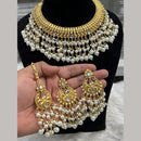 Hira Collections Royal Pota Stone And Pearl Stylish Choker Neckalce Set