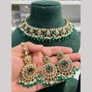 Hira Collections Fancy Crystal Stone And Beads Ethnic Choker Necklace Set