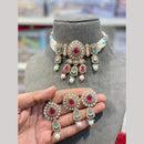 Hira Collections Fancy Crystal Stone And Beads Ethnic Choker Necklace Set