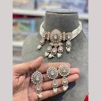 Hira Collections Fancy Crystal Stone And Beads Ethnic Choker Necklace Set