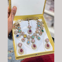 Hira Collections Designer Pota Stone And Austrian Stone Necklace Set