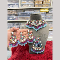 Hira Collections Austrian Stones And Beads Turkish Choker Necklace Set With Passa 