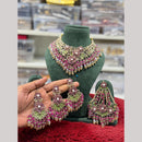 Hira Collections Austrian Stones And Beads Turkish Choker Necklace Set With Passa