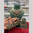 Hira Collections Austrian Stones And Beads Turkish Choker Necklace Set With Passa